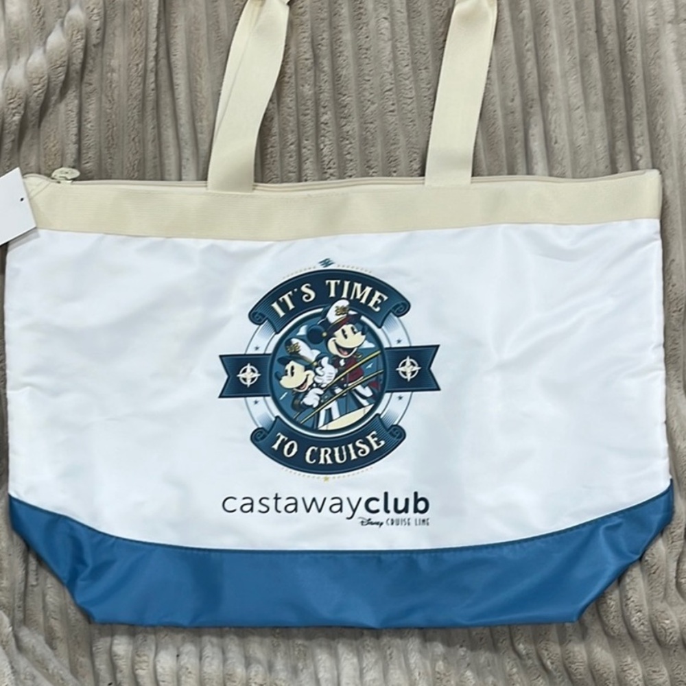 Disney Castaway Club Cruise Tote Bag - White, Blue & Cream